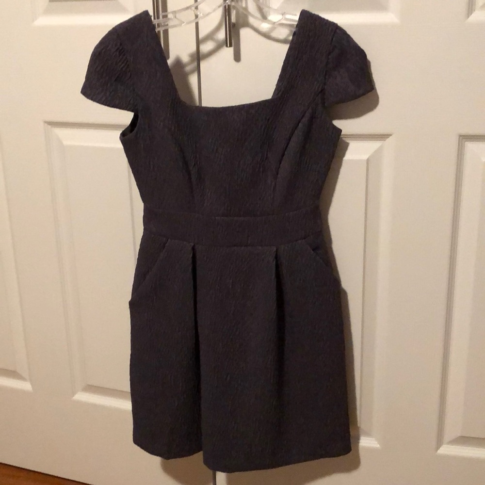 BCBGeneration gray jacquard dress 0